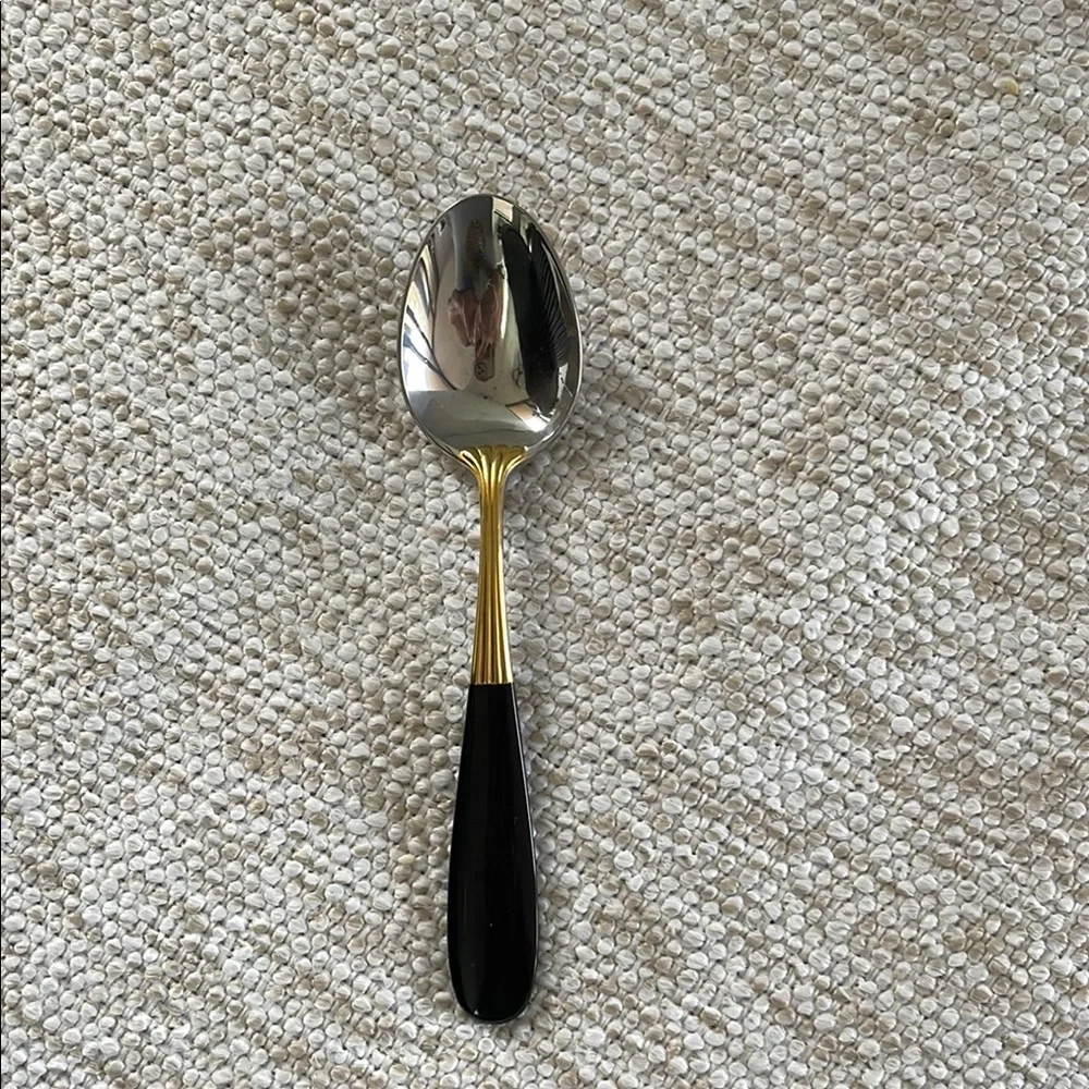 Yamazaki Tulle Black and Gold Tea Spoon Teaspoon